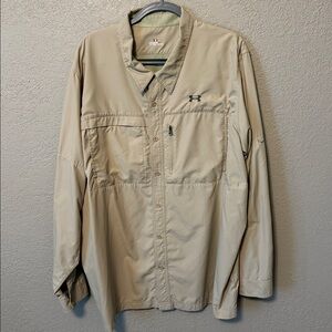 Under Armour Men's tan Fish Hunter Solid Long-Sleeve Shirt Size 3XL